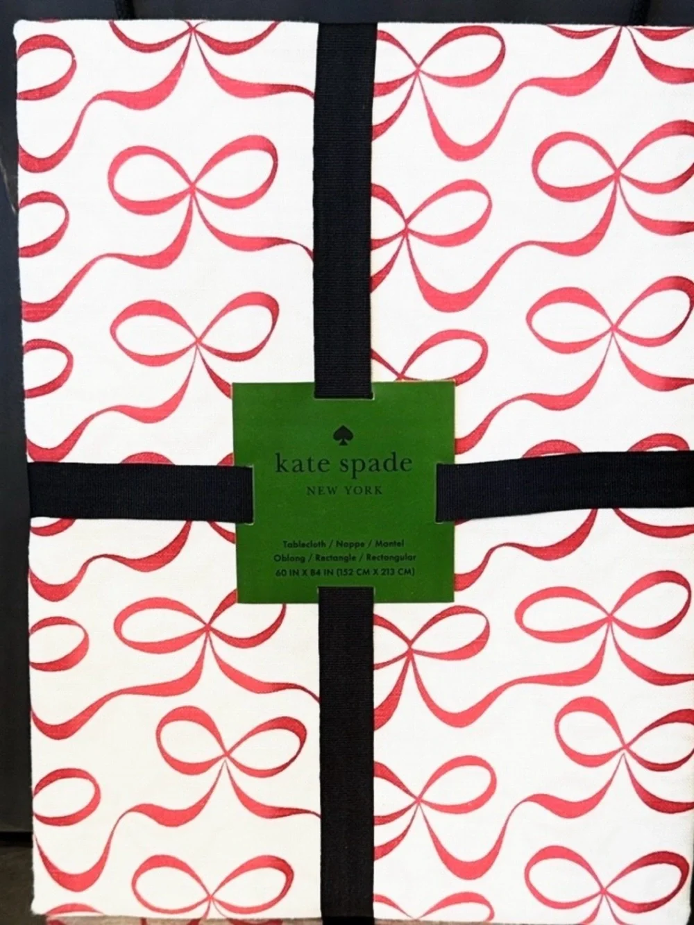 Kate Spade Pink Bows Tablecloth New in Package